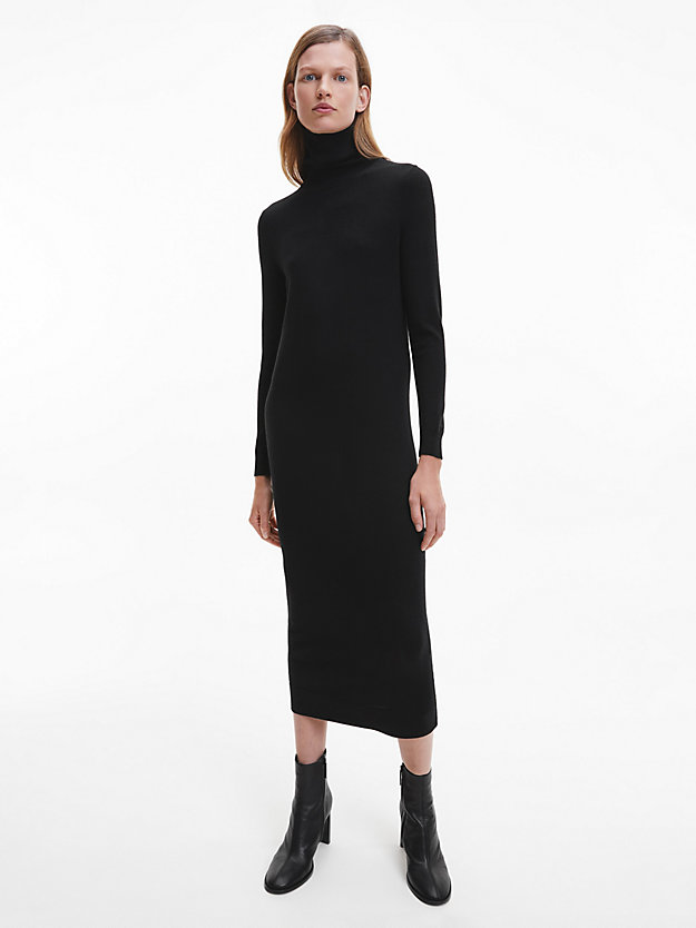 CK BLACK Merino Wool Jumper Dress for women CALVIN KLEIN