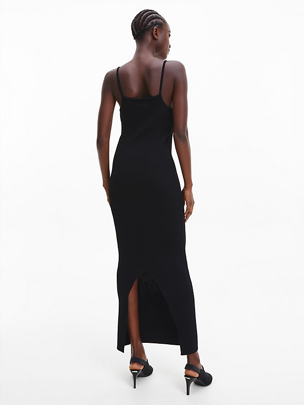CK BLACK Slim Ribbed Slip Dress for women CALVIN KLEIN