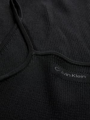 CK BLACK Slim Ribbed Slip Dress for women CALVIN KLEIN
