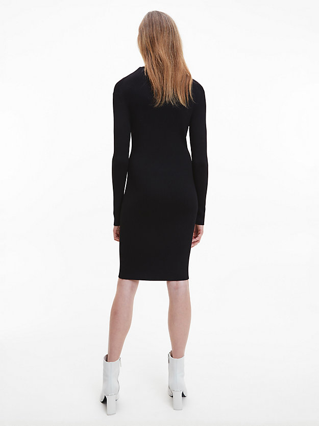 CK BLACK Dopasowana sukienka z materiału ściągaczowego dla Kobiety CALVIN KLEIN