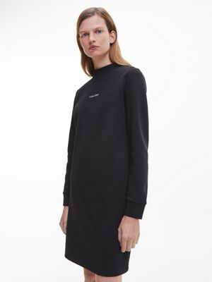CK BLACK Pulloverkleid aus recyceltem Polyester für Damen CALVIN KLEIN