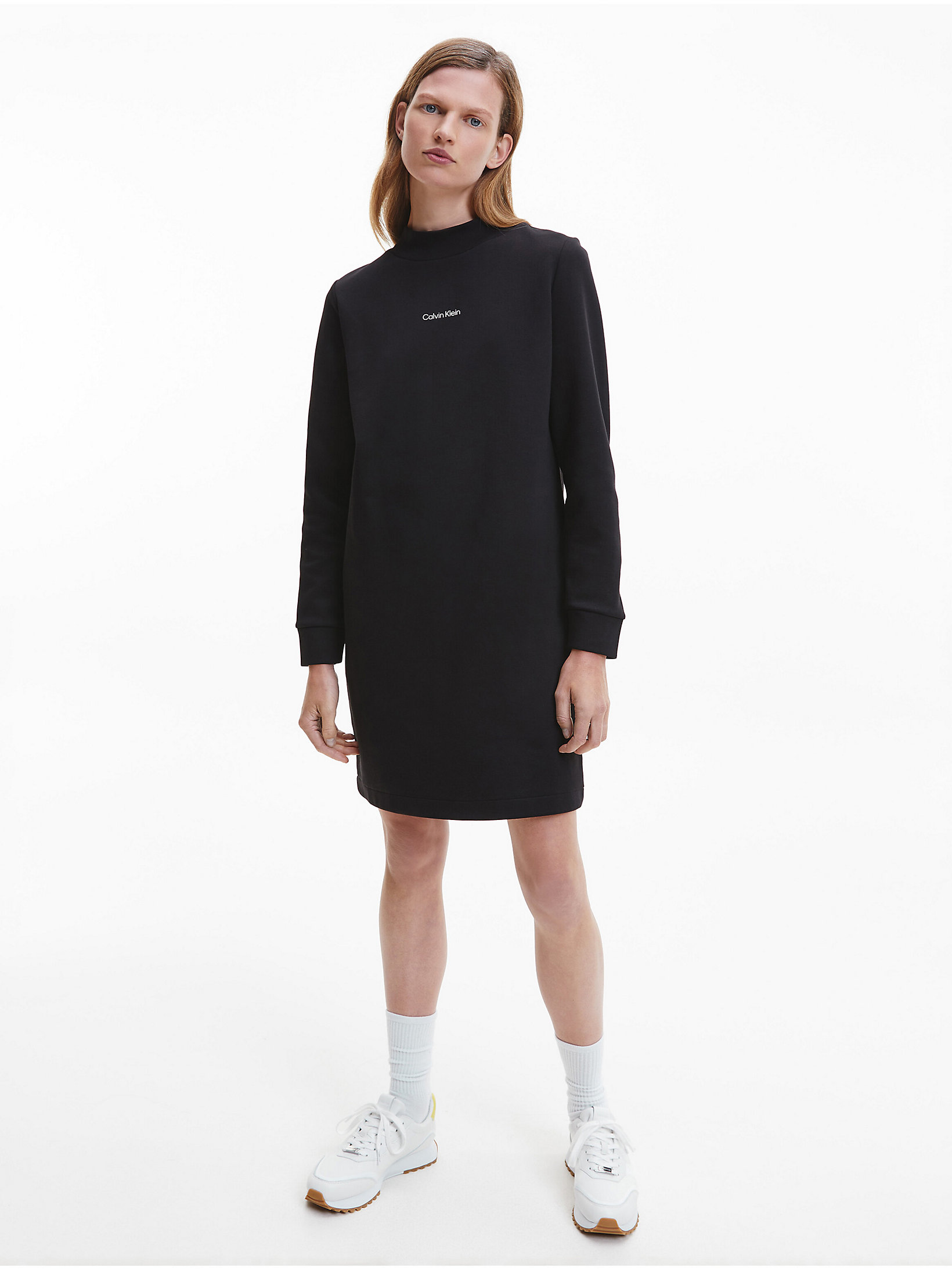 CK Black Pulloverkleid Aus Recyceltem Polyester undefined Damen Calvin Klein
