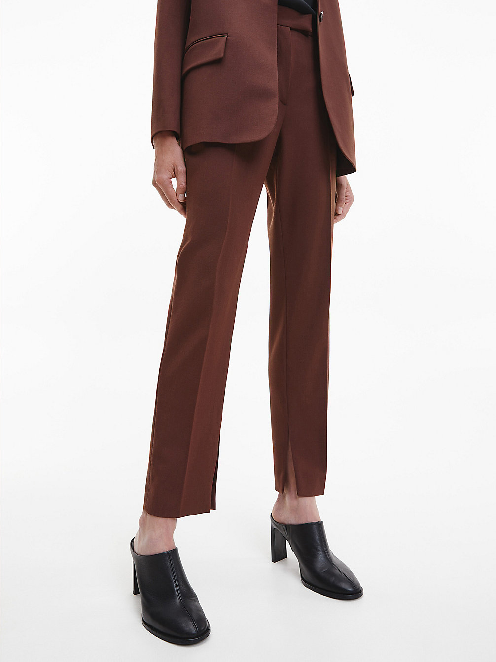 DARK CHESTNUT > Облегающие строгие брюки с разрезом на манжете > undefined Женщины - Calvin Klein