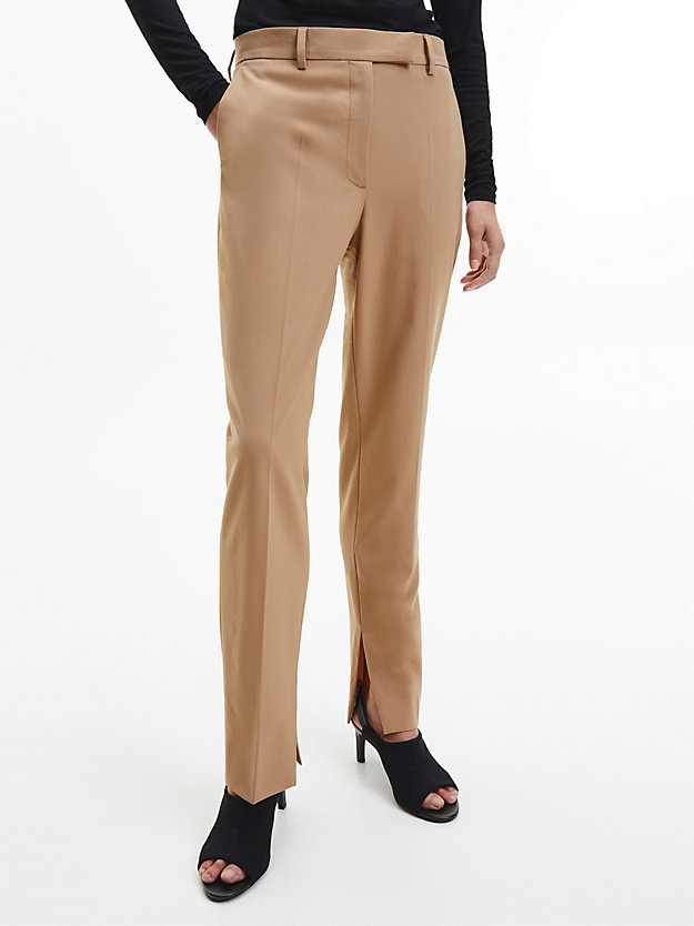 SAFARI CANVAS Slim Tailored Slit Cuff Trousers for women CALVIN KLEIN