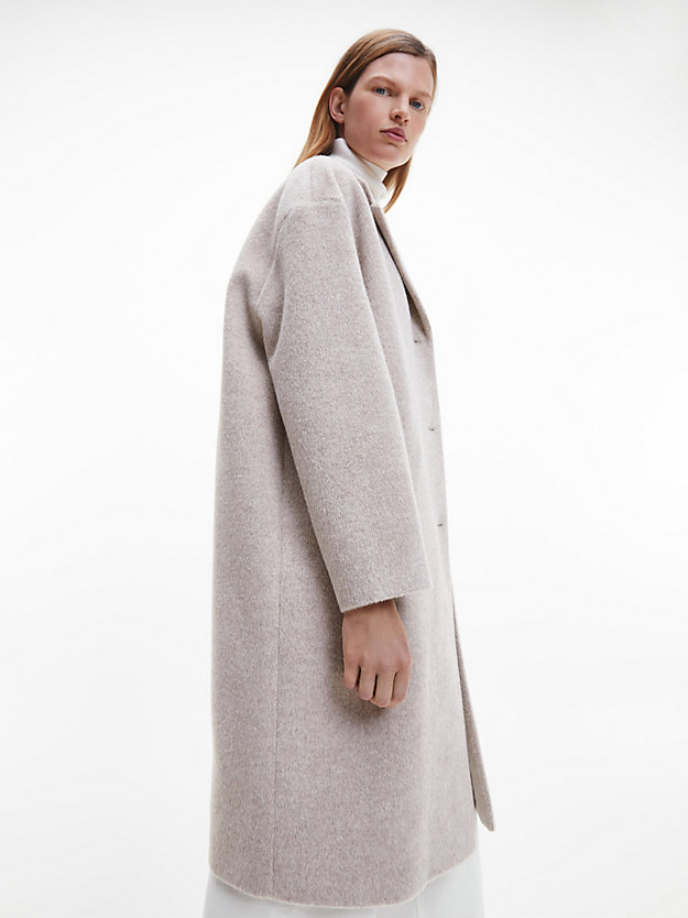 ECRU Alpaca Coat for women CALVIN KLEIN