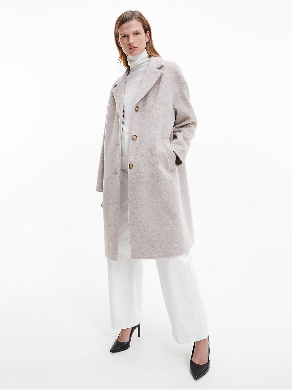 ECRU > Пальто из альпаки > undefined Женщины - Calvin Klein