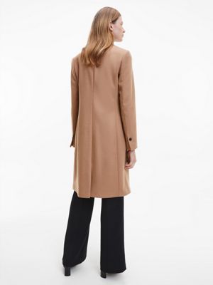 Calvin klein cheap camel coat women's