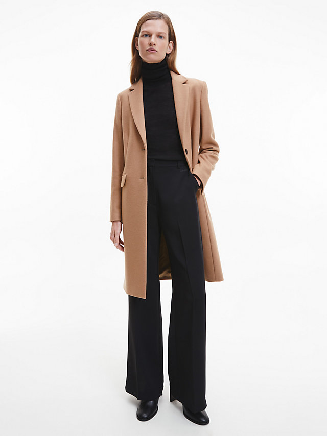 Safari Canvas Recycled Wool Coat undefined women Calvin Klein