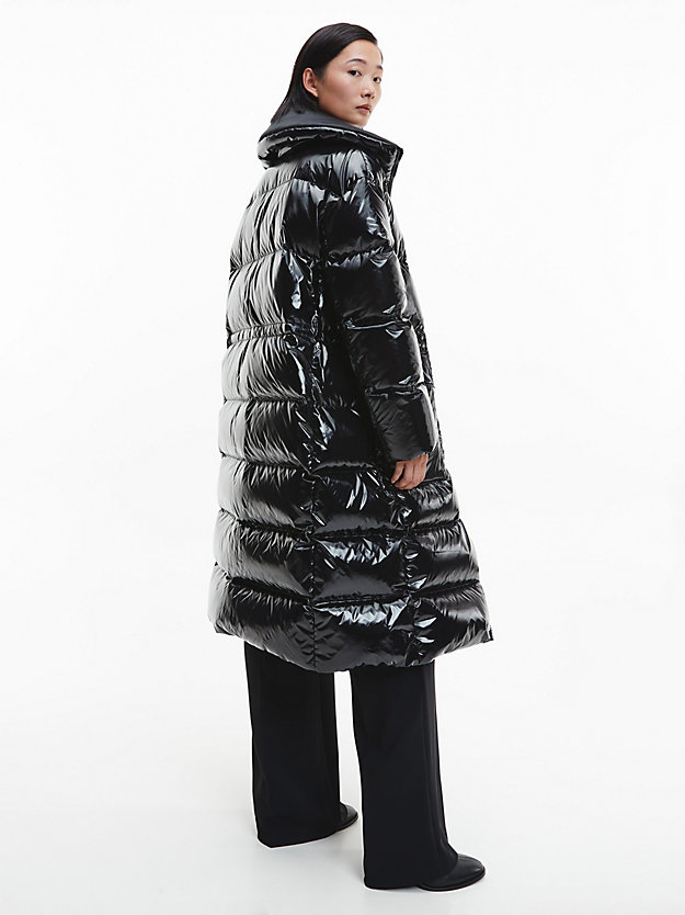 CK BLACK Błyszczący płaszcz puchowy z nylonu dla Kobiety CALVIN KLEIN