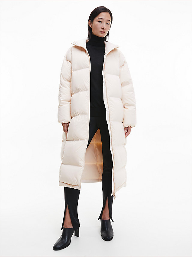 Tuscan Beige Seamless Down Maxi Coat undefined women Calvin Klein