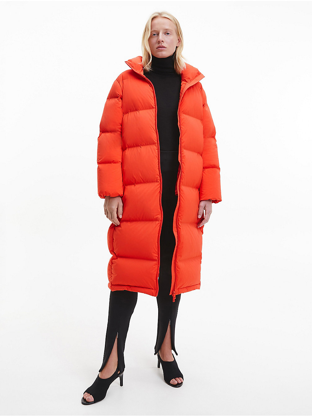 DEEP ORANGE Seamless Down Maxi Coat undefined women Calvin Klein
