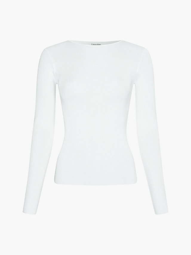 Bright White Cut Out Detail Jumper undefined women Calvin Klein