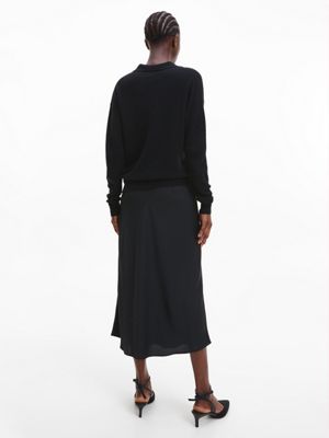 CK BLACK Relaxed Ribbed Jumper for women CALVIN KLEIN