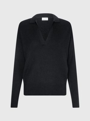 CK BLACK Relaxed Ribbed Jumper for women CALVIN KLEIN