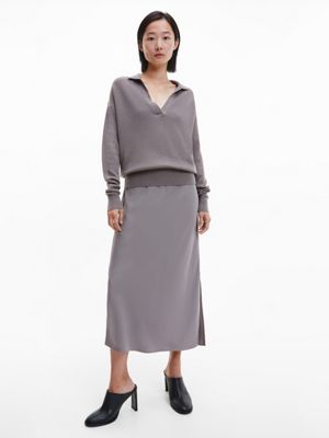 DESERT BROWN Relaxed Ribbed Jumper for women CALVIN KLEIN
