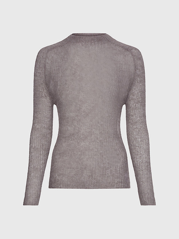DESERT BROWN Lekko prześwitujący sweter z mieszanki wełny dla Kobiety CALVIN KLEIN