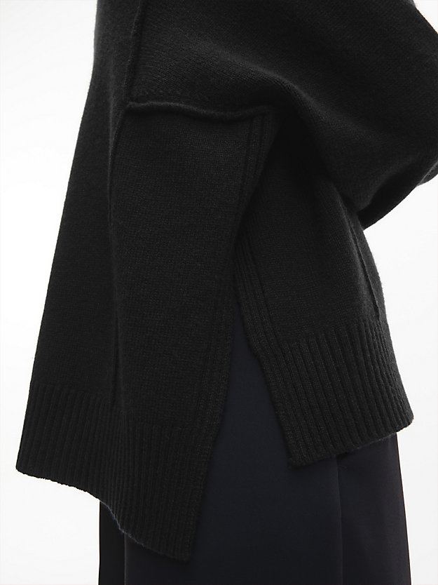 CK BLACK Swobodny sweter z wełny z recyklingu dla Kobiety CALVIN KLEIN