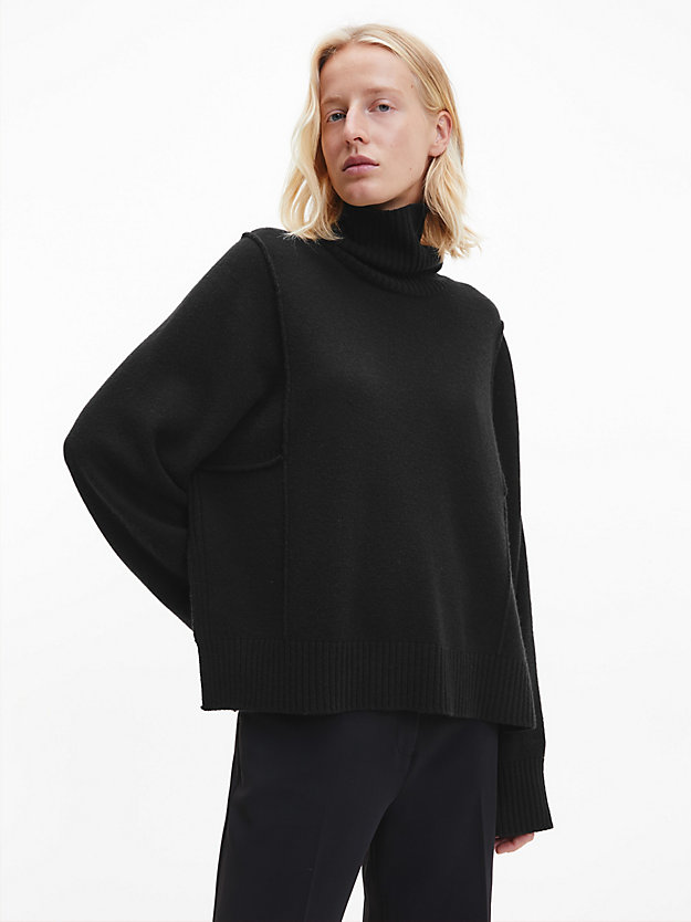 CK BLACK Relaxed Recycled Wool Jumper for women CALVIN KLEIN