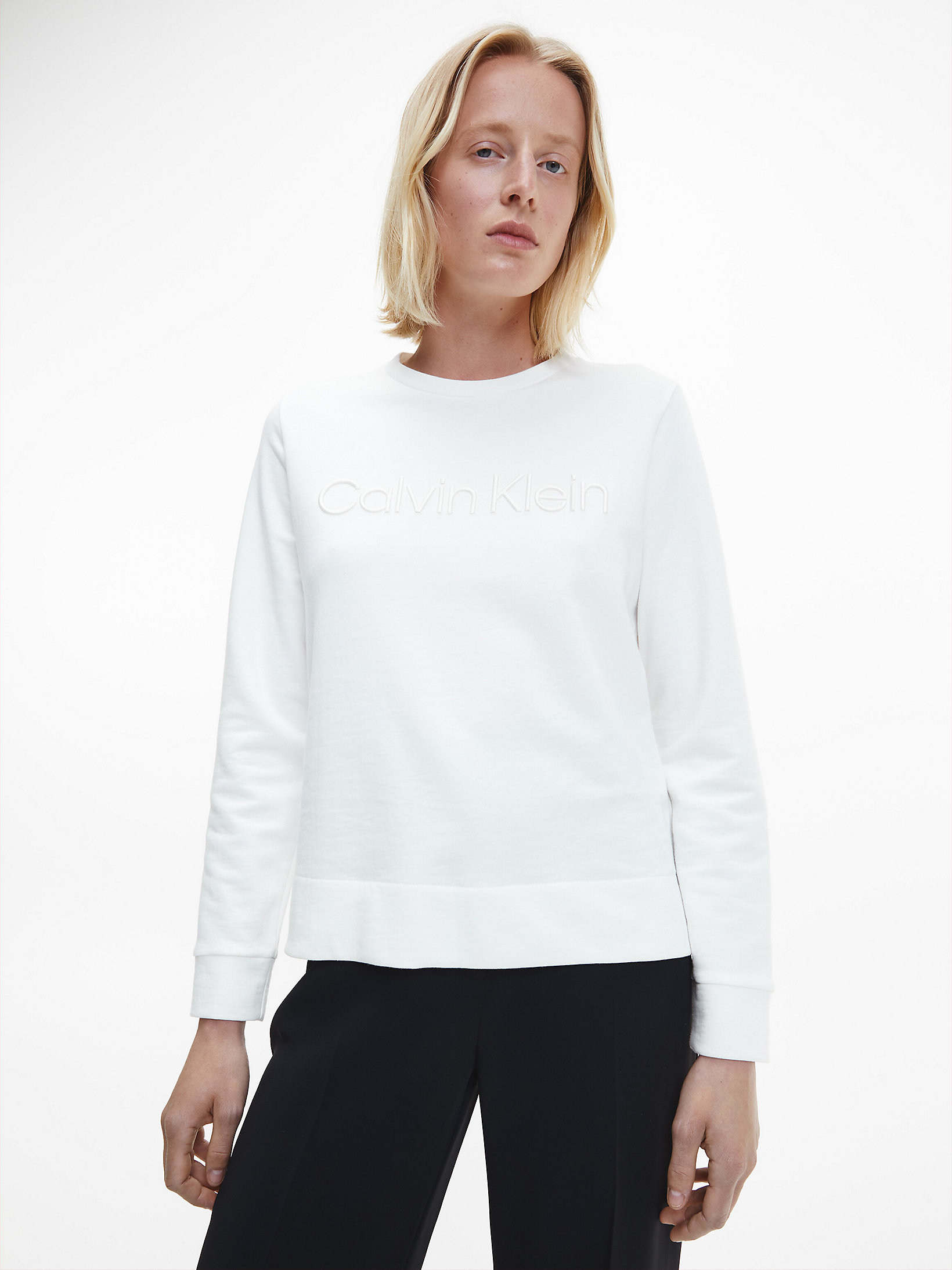 Ecru Knitted Spacer Sweatshirt undefined women Calvin Klein