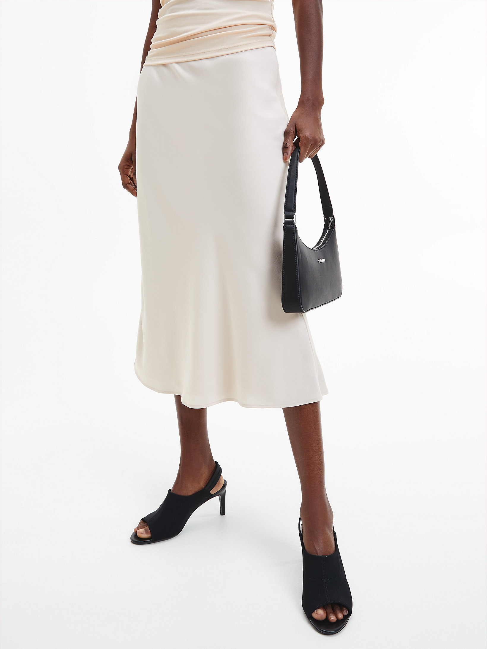 Tuscan Beige Recycled Midi Skirt undefined women Calvin Klein