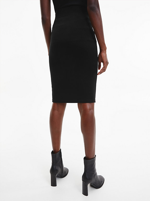 CK BLACK Merino Wool Fitted Skirt for women CALVIN KLEIN