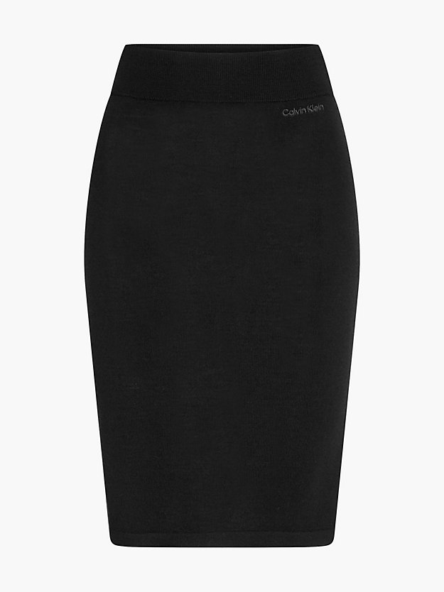 CK BLACK Merino Wool Fitted Skirt for women CALVIN KLEIN