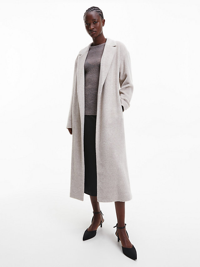 Ecru Alpaca Wrap Coat undefined women Calvin Klein