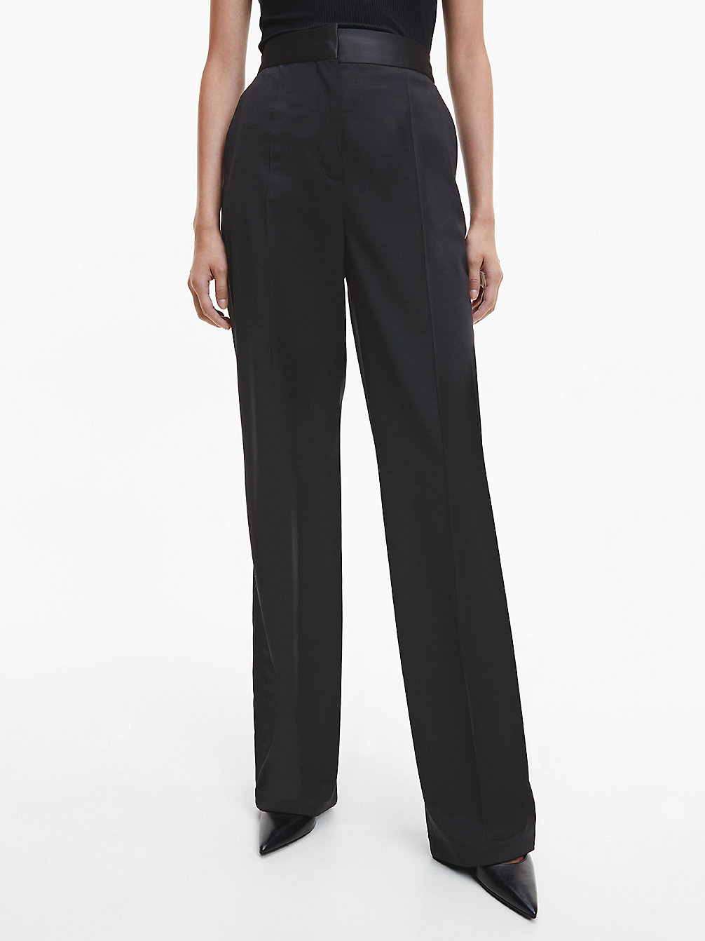 CK BLACK > Прямые брюки к смокингу из шерсти > undefined Женщины - Calvin Klein