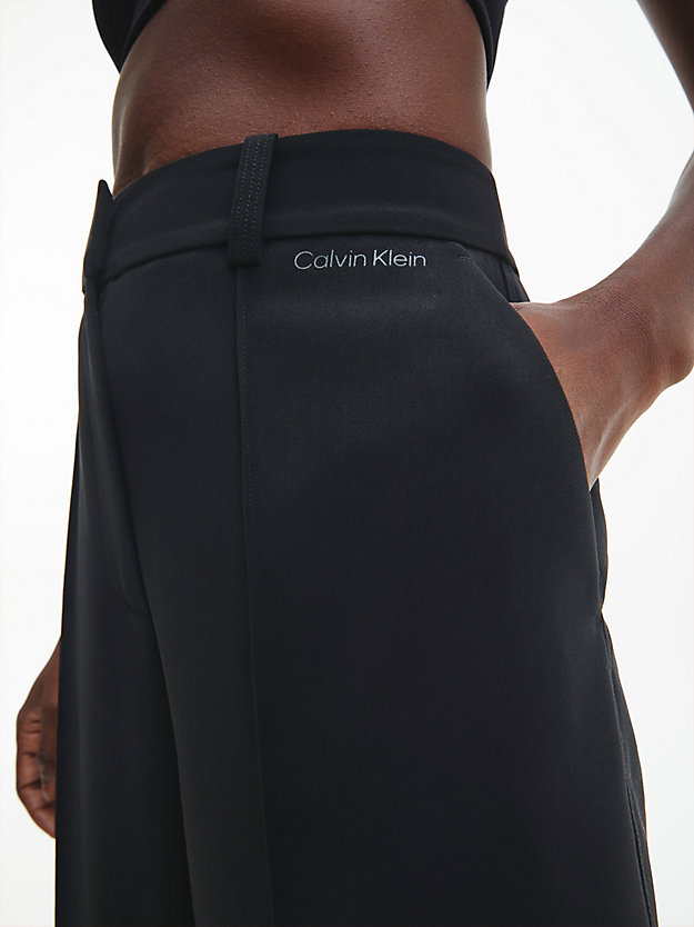 CK BLACK Wide Leg Twill Trousers for women CALVIN KLEIN