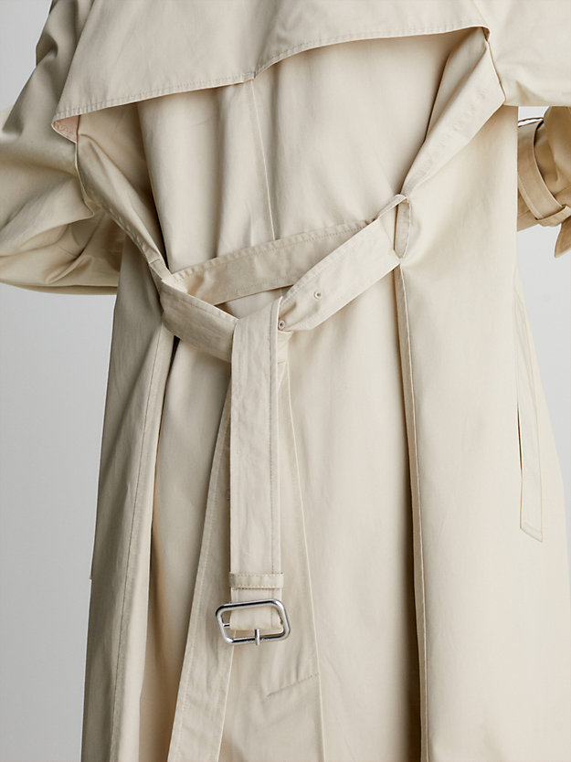 white clay trench coat aus twill für damen - calvin klein