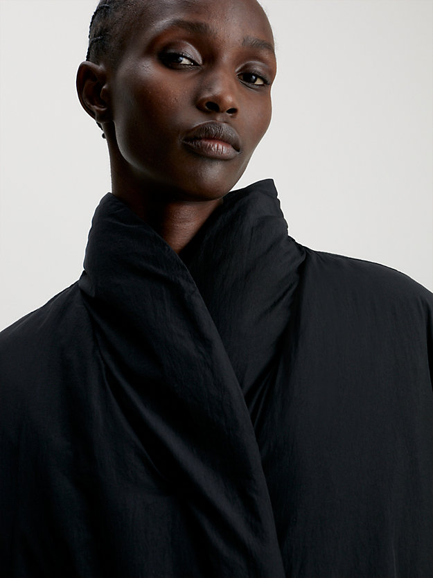 CK BLACK Recycled Nylon Padded Wrap Coat for women CALVIN KLEIN