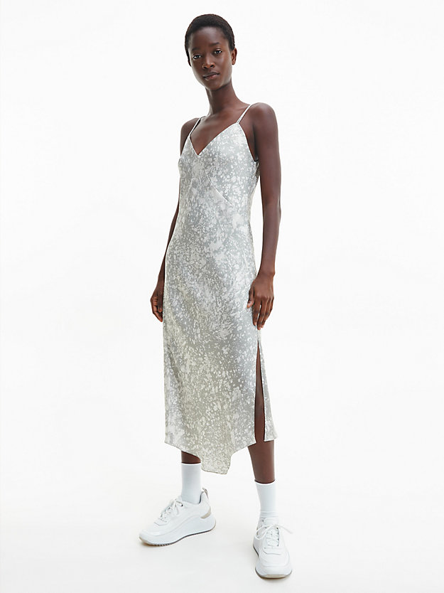 MARBLE PRINT / SENECA ROCK Slim Marble Print Slip Dress for women CALVIN KLEIN