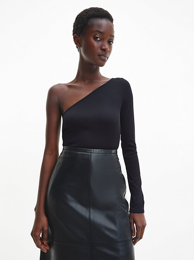 CK Black Enges One-Shoulder-Top undefined Damen Calvin Klein