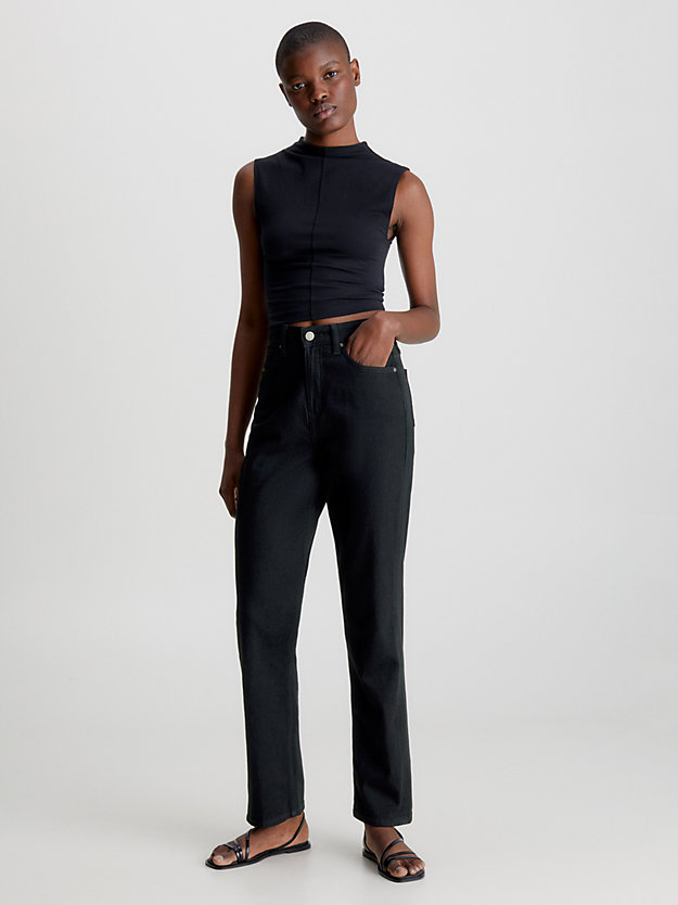 DENIM BLACK High Rise Straight Jeans da donna CALVIN KLEIN