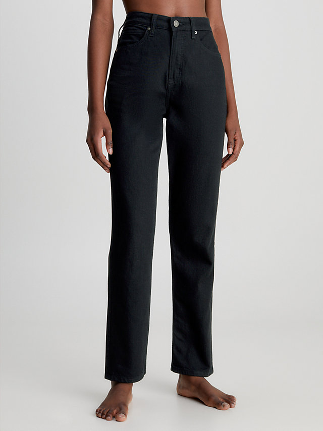 Denim Black High Rise Straight Jeans undefined dames Calvin Klein