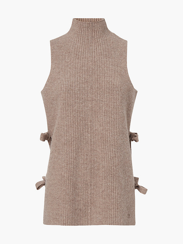 brown recycled wool tank top for women calvin klein