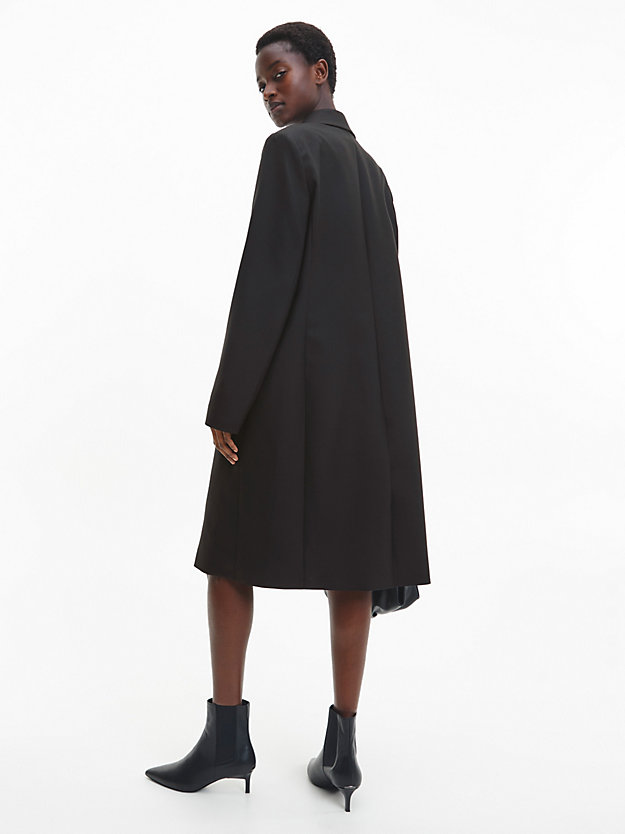 CK BLACK Płaszcz smokingowy z wełnianego twillu dla Kobiety CALVIN KLEIN