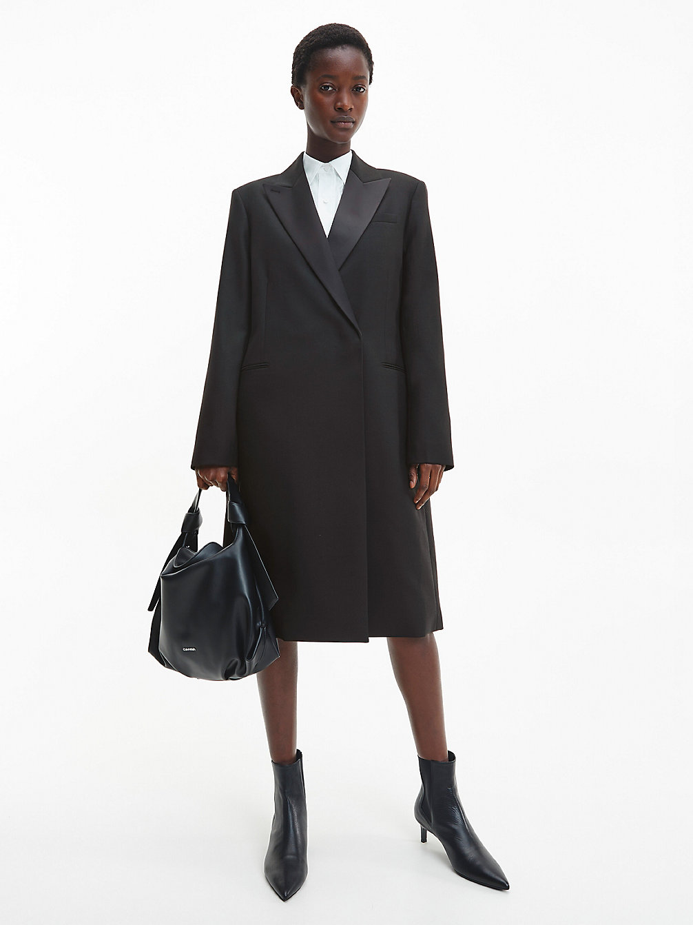 CK BLACK > Пальто-смокинг из шерстяного твила > undefined Женщины - Calvin Klein
