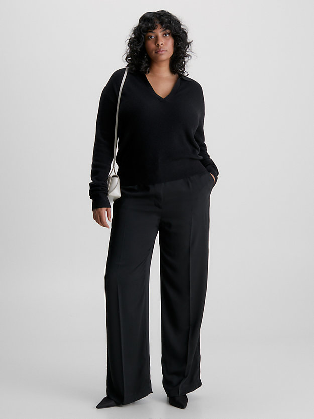 CK BLACK Plus Size Relaxed Ribbed Jumper for women CALVIN KLEIN