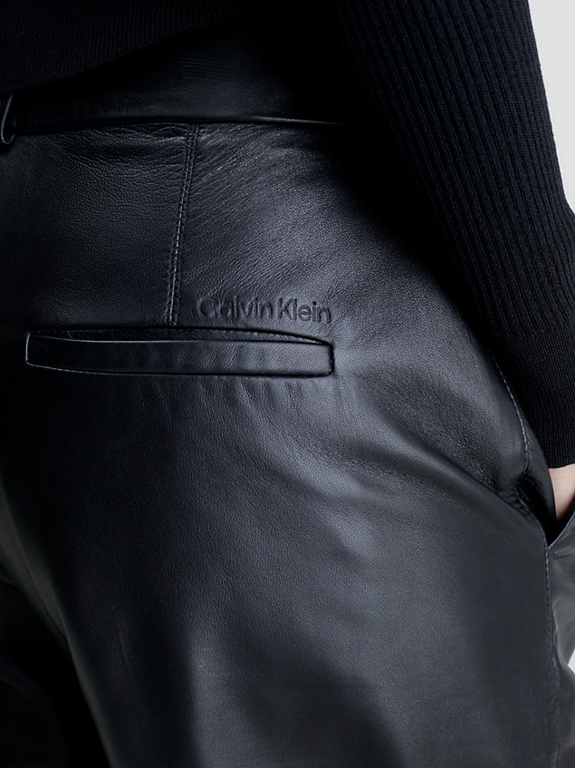 black leather shorts for women calvin klein