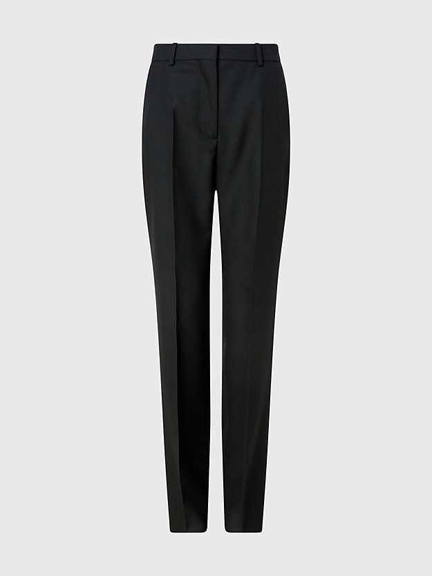 ck black slim straight trousers for women calvin klein