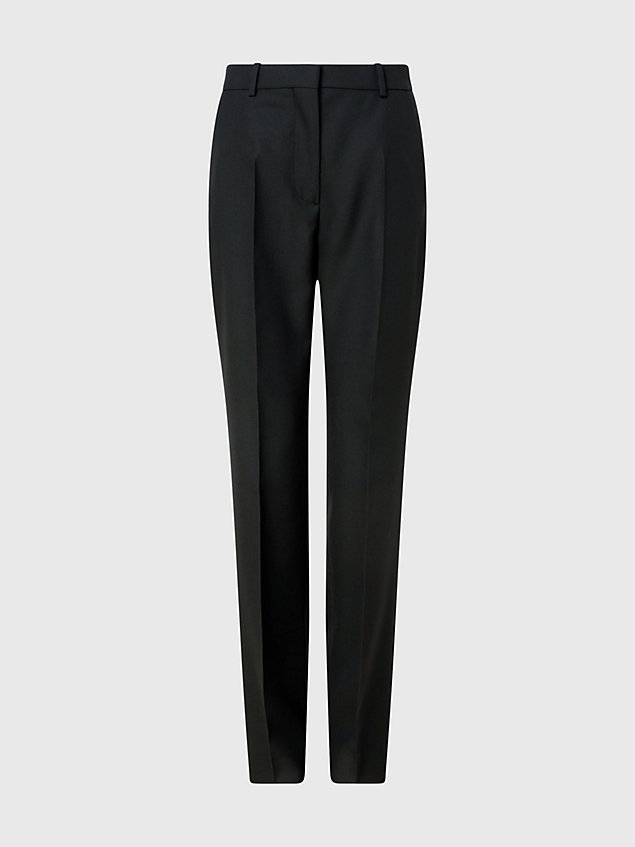 black slim straight trousers for women calvin klein