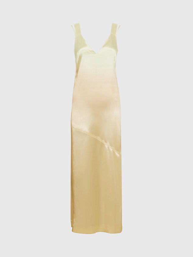 yellow slim midi-jurk met spaghettibandjes voor dames - calvin klein