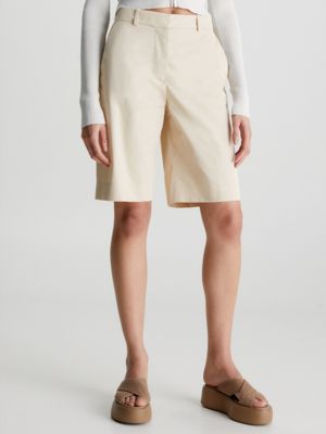 SMOOTH BEIGE Twill Korte Broek undefined dames Calvin Klein