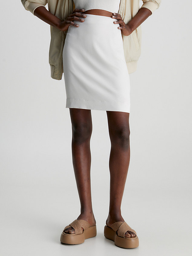 beige straight mini skirt for women calvin klein