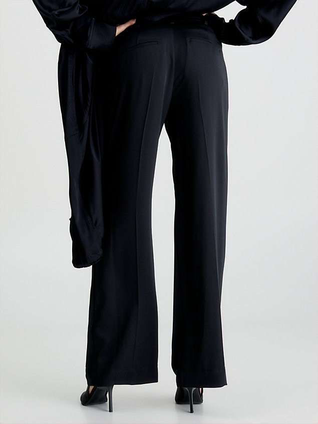 black wide leg trousers for women calvin klein