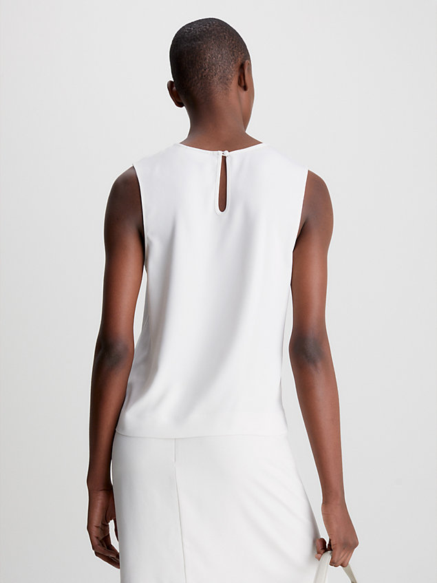 beige recycled crepe tank top for women calvin klein