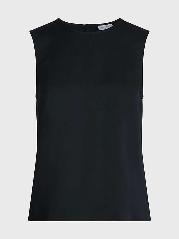 camiseta de tirantes de crepé reciclado ck black de mujer calvin klein