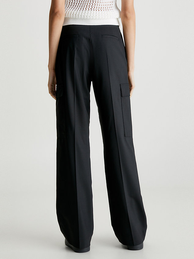 black tailored cargo trousers for women calvin klein