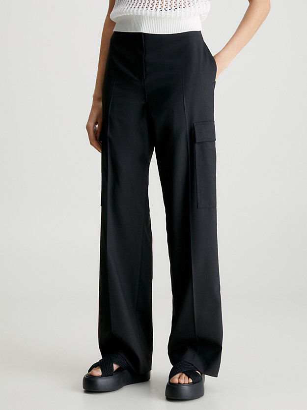 ck black tailored cargo trousers for women calvin klein